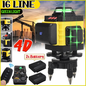 BARU Taffware Laser Level 4d 16 Line Komplit Hijau Laser Tukang Bangunan with Remote - PR-16A
