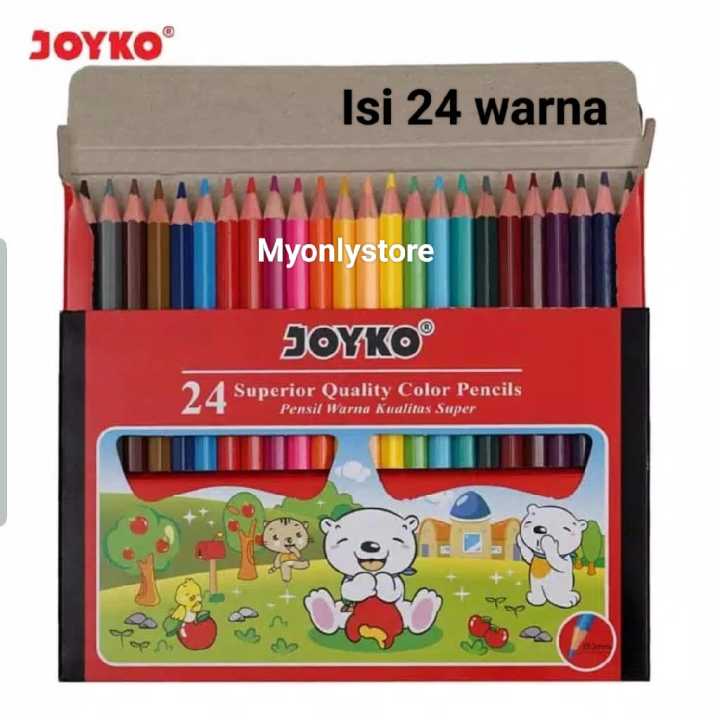 Pensil Warna JOYKO/Pencil Warna 24Pcs joyko Cp-101/24Warna Set/Panjang ...
