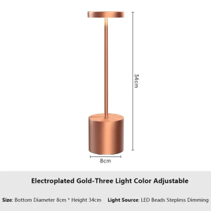 Lampu Meja Estetika Lampu Meja Belajar LED Sentuh Type-C Isi Ulang 3 Warna Cahaya ampu Meja Portabel Nordic Minimalis Meja Bar Lampu Ruang Tamu Bar Restoran Kamar Tidur Lampu