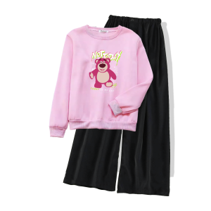 klikbusana Setelan Remaja Kaos Lengan Panjang Kulot Hitam Usia 9 -12 Tahun LOTSO NOT TODAY