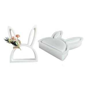 Khuôn Silicone Easter thỏ khuôn mẫu trang trí nhựa Epoxy khuôn rỗng thỏ thạch cao khuôn đúc khuôn