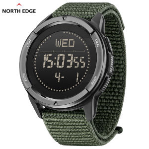 NORTH EDGE ALPS Mens Digital Carbon fiber Watch Shock Militray Sports Super Light Outdoor Compass Waterproof 50M Wristwatches