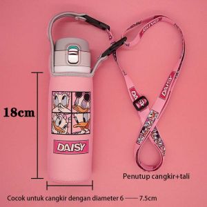 Tas Termos Tumbler Sarung Botol Minum Elastis Dengan Tali Pendek Tali Botol Minum Anak