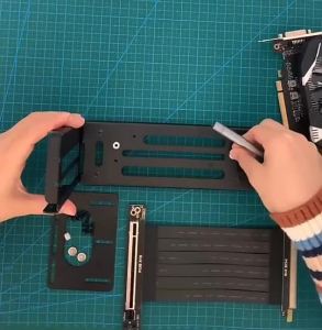 [Myobo]Riser PCIE 4.0 3.0 X16 Vertical Gpu Holder Graphics Video Card Universal Iron 2 Slots Holder Bracket White Black for Computer PC