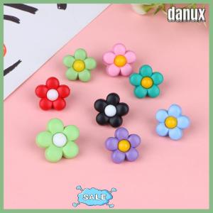 danux 10Pcs 18 15mm Childrens Coat Colorful Flowers Shank Buttons For Kids Clothes Cute Shirt Sweaters Dress Decor Sewing Accessories