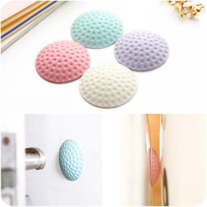 5pcs Rubber Door Stopper Wall Protector Doorknob Protective Shock Rails Mat Pad Silent Door Rear Wall Mute Touch Shockproof Crash Pad (Random Color )
