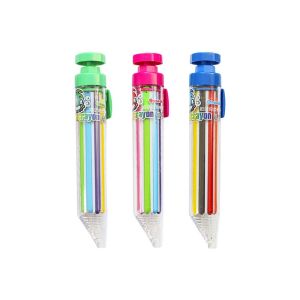 DCITZ Funny 8in1 Office School Supplies Children Painting Pens Push Style Multicolor Crayons Highlighter Marker Pen Oil Pastel Colored Pencil