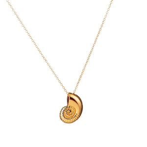 HEALMEYOU Stylish Charming Pretty Alloy Chain Beach Style Collar Vintage Choker Necklace Round Conch Pendant Sea Snail Shell