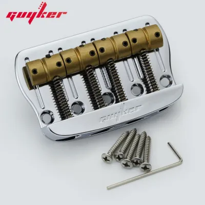 GUYKER เบสบริดจ์สตริง4 พร้อมอานม้าทองเหลืองกลึงแบบโบราณตัวแทนที่ Tailpiece