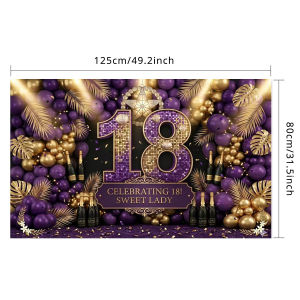 Black Gold Theme 50th 60th Birthday Background Cloth 49.2 X 31.5in Large Backdrop Cloth Wall Decoration Happy Birthday Backdrop Cloth Banner For Photography Props Home Decor