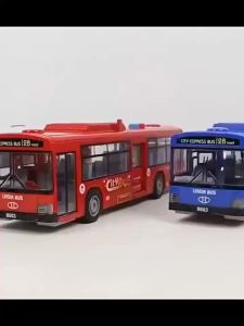 2026 Large Size Light Music Inertia Bus Model Pull Back Cars Simulation Bus High Quality Drop-resistant Educational Toys Gifts