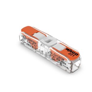 WAGO 221-2401 Inline Lever Wire Connector | Compact Terminal Block | 0.5 to 6 mm² 20–10 AWG