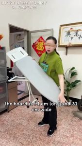 Standing Ironing Board with Premium Board Cover&Iron Rest - Retractable/AdjustableHeight/Lightweight