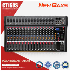 NewBaxs มิกเซอร์เสียงระดับมืออาชีพ CT160S  16 ช่อง เอฟเฟกต์ DSP ในตัว รองรับการเล่นบลูทูธ/USB/MP3 อุปกรณ์เครื่องเสียงระดับมืออาชี