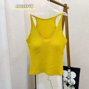Womens 2-in-1 Built-in Bra Tank Top Wireless Padded Camisole Slim Fit Stretchy Breathable