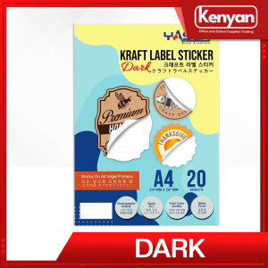 Yasen Kraft Label Stickers 20 Sheets A4 Size 150GSM Printable Dark / Light