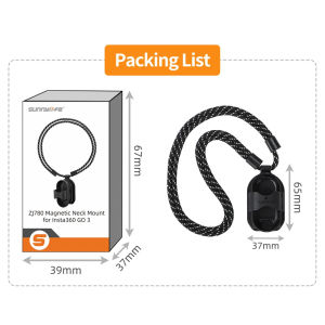 Sunnylife Camera Magnetic Neck Holder Mount Hanging Bracket Quick Release for Insta360 Go 3S/Go 3 Action Camera Accessories