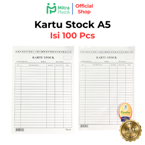 100 pcs Kartu Stock Keluar Masuk Barang Kwarto A5 Bamboo Kecil
