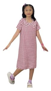 TURUN NAIK DRESS ANAK MOTIF KOTAK