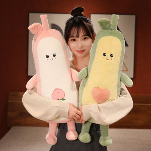 JOJO CASTLE Green Avocado Plush Toy Cartoon Pink Peach Fruit Sleeping Long Pillow Doll Huggable Cushions Lovely Large Pillows Home Decor Kids Gifts for Girlfriend