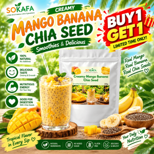 [BUY 1 GET 1] CREAMY MANGO BANANA CHIA SEED | Mango Banana Smoothie Powder | Tropical Drink Mix