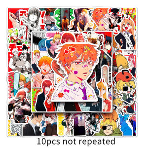 51PCS Japanese Comic Chainsaw Man Anime Cartoon Graffiti Decal Sticker Stationery Laptop Refrigerator Suitcase Skateboard Mobile Phone Decoration Waterproof Sticker