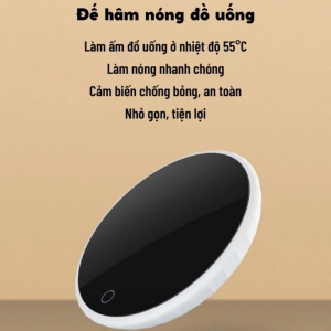 Đế Hâm Nóng Đồ Uống Xiaomi Xiaoda Chống Trượt Chống Thấm Nước Công Suất 15W Duy Trì Nhiệt Độ 55°C Bảo Hành 2 Năm