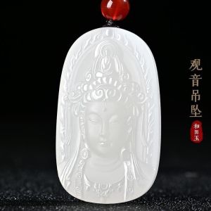 天然和田玉绿度母吊坠新疆玉石多罗观音挂件男女玉佩项链玉牌玉器 More than natural hetian jade jade green tara pendant xinjiang Luo Guanyin wek-jin and hang men and women necklace with jade jade brand