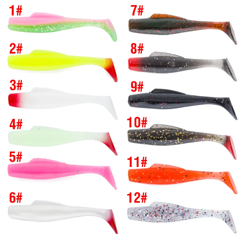 6pcs/bag Soft Plastic Lure 8cm/5g Soft Plastic Bait Swimbait Tail