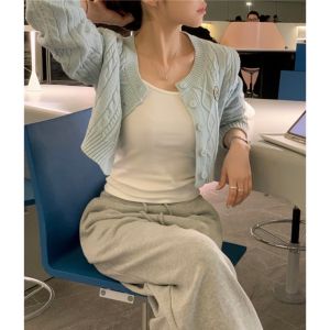 B3990 College Girl Cropped Knit Cardigan