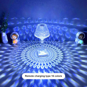 [PuWhao]LED Diamond Table Lamp Light USB Rechargeable Crystal LED Night Light Touch Control Bedroom Atmosphere Desk Lamp For Home Decor