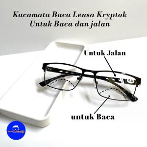 Kacamata Baca dan Jalan Double Fokus Lensa Kryptok untuk Pria/Wanita