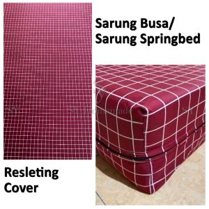 jual sarung Kasur Busa Resleting/Sprei Resleting Homemade No.1 Korean Style Aesthetic kotak hitam bahan poliester