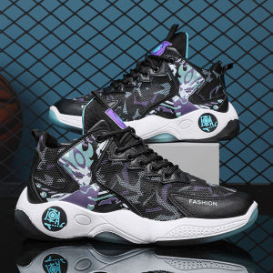 2023 New Outdoor Sneakers Fashion Comfortable Middle High Top Trendy Youth Cross-Border Sneakers Lightweight Basketball Shoes ☺1130