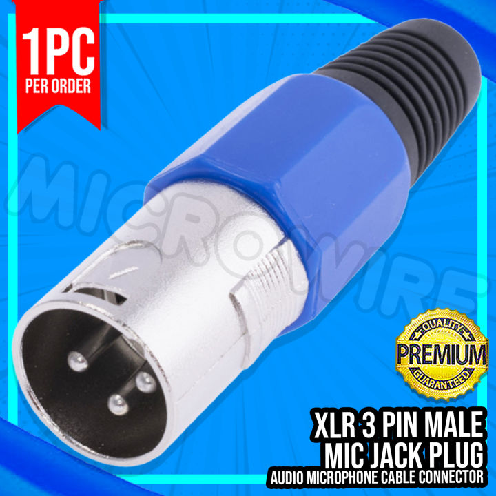XLR 3 Pin Male MIC Jack Plug Audio Microphone Cable Connector