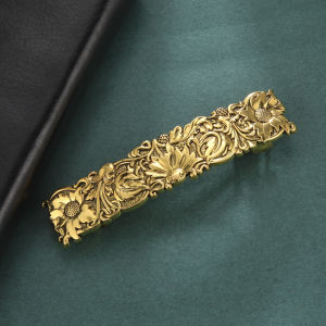 SKYRIM Daisy กิ๊ฟติดผมสีทองย้อนยุคคลิปเหล็กสแตนเลสกิ๊ฟติดผมเสน่ห์วินเทจกิ๊ฟติดผมสาวๆ