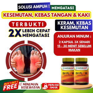 Obat Kesemutan Kebas Geringgingan Tangan Kaki Mati Rasa Pelancar Sirkulasi Darah Alami Bv Flow Naturindo
