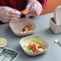 Square Wheat Fiber Saucer Plate Deep Dishes with Base Holder Fruit Salad Appetizer Dessert Unbreakable Dishware Tableware. 