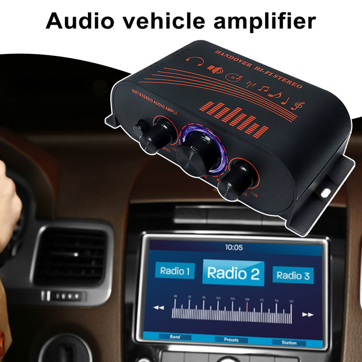 Amplifier 12V Car Home with LED Light Audio Player Clearer Stronger
