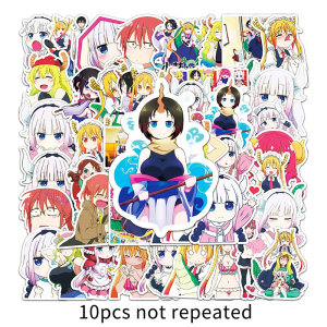 50PCS Miss Kobayashis Dragon Maid Japanese Anime Sticker Pack Waterproof Vinyl Sticker Decorative Luggage Laptop