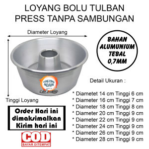 Loyang bolu pan bima bolu tulban ukuran 16cm - 28cm bahan alumunium berkualitas