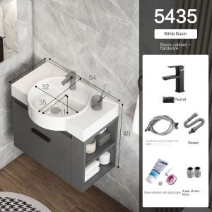 546575CM Vanity cabinet Bathroom Vanity Set Mirror Cabinet Set Washbasin cabinet set Free Tap and Pop Up Waste Side cabinet design