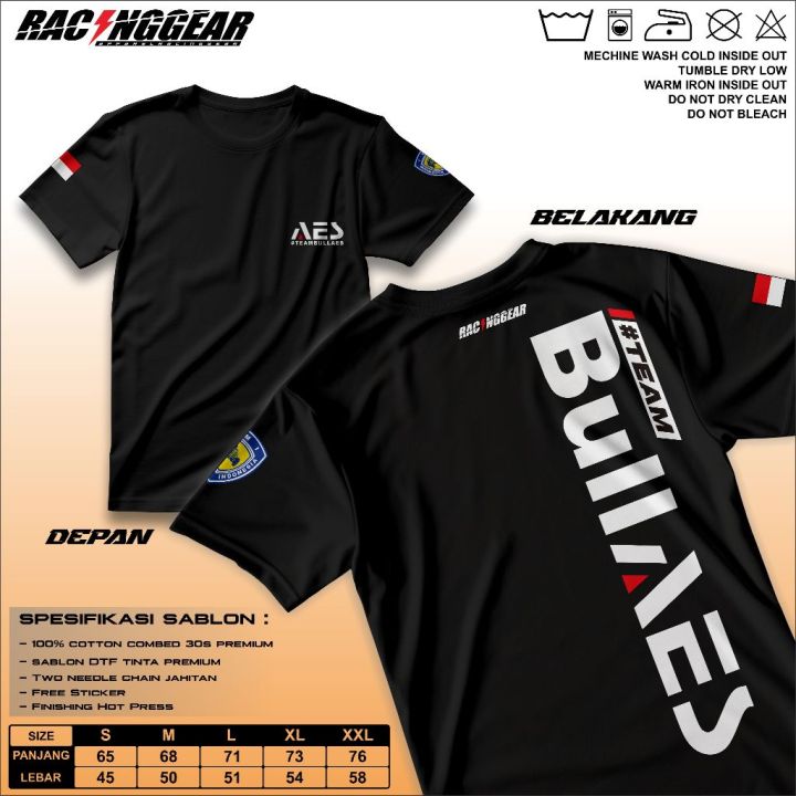 BULLAES TEAM AES - Kaos AES Bull Aes Sablon Baju Distro Bahan Katun Combed  Anti Gerah