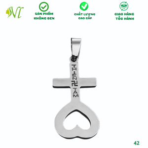 Mặt dây chuyền thiên tâm đạo Người Đẹp Vì Lụa không đen không gỉ xài nước tốt