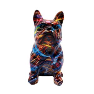 FUNG MALL Dễ thương Tượng chó Bull pháp Graffiti Mini Hoạt hình Tượng chó Bull vẽ Trang trí sân vườn Bền Tượng chó đầy màu sắc Trẻ em