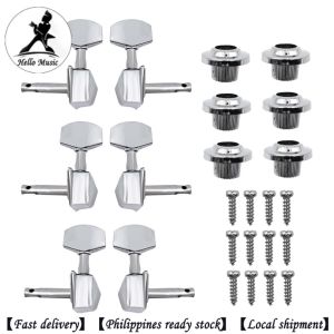 Acoustic Guitar String Button Metal Semiclosed Tuning Pegs Chrom Metal 6Pcs/set guitar accessories