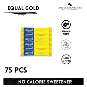 Coffee Grounds PH - Equal Gold Zero Calorie Sweetener 75pcs | Keto Diet Friendly Sweetener Low Carb Sweetener