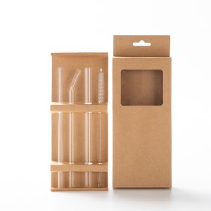 12pcs Set Creative Glass Straw Reusable Glass Drinking Straws with Cleaner Brush