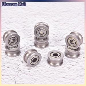 [Blossom] 10pcs U624ZZ U groove ball bearing guide pulley for rail track linear 4x13x7mm