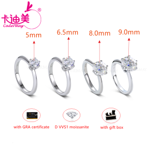 แหวนเงินเพชรโมอิสแท้100% 925เงินสเตอร์ลิงแหวนแฟชั่นเครื่องประดับผู้หญิง